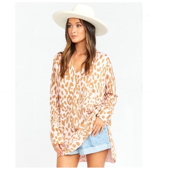 Show Me Your Mumu Cliffside pink leopard print sweater size M - Picture 4 of 8